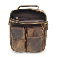 Genuine Leather Mens Cool Messenger Bag Work Bag Satchel Bag Briefcase Bag for men