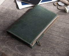 Handmade Leather Mens Travel Wallet Passport Leather Wallet billfold Long Wallets for Men