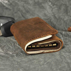 Handmade Leather Mens Cool Key Wallet Change Coin Wallet Key Holder Case Card Wallet for Men