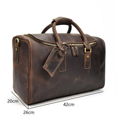 Genuine Leather Mens Cool Weekender Bag Travel Bag Duffle Bags Overnight Bag Holdall Bag for men