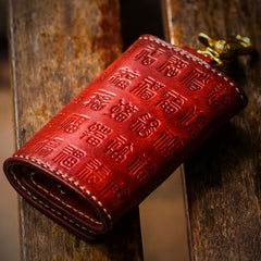 Handmade Leather Tooled Mens Cool Car Key Wallet Car Key Holder Car KeyChain for Men