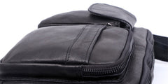 Handmade Genuine Leather Mens Cool Messenger Bag Chest Bag Bike Bag Cycling Bag for men