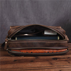 Genuine Leather Mens Cool Messenger Bag SHOULDER BAG CHEST BAG BIKE BAG CYCLING BAG