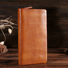 Handmade Leather Mens Clutch Wallet Cool Leather Wallet Long Phone Wallets for Men