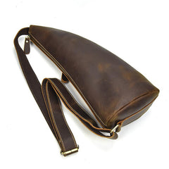 Cool Leather Sling Bag for Men Vintage Chest Bag Crossbody Sling Bags For Men - iwalletsmen