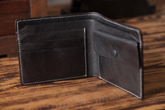Handmade Leather Mens Cool Wallet Men Slim Wallets Front Pocket Wallet for Men