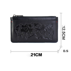 Handmade Leather Mens Urban Cohort Clutch Cool Slim Wallet Zipper Clutch Wristlet Wallet for Men - iwalletsmen