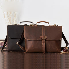 Vintage Mens Leather Briefcase Business Handbag Shoulder Bags For Men - iwalletsmen