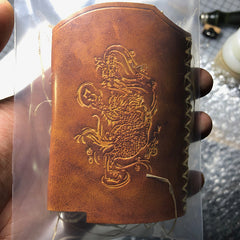 Handmade Leather Brown Mens ASVAPE MICHAEL Cigarette Case Holder for Men - iwalletsmen