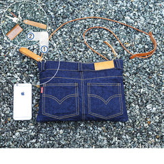 Cool Blue Jean Mens Clutch Bag Wristlet Bag Wallet Zipper Clutch Wallet For Men - iwalletsmen