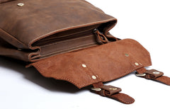 Genuine Leather Mens Cool Backpack Sling Bag Large Black Travel Bag Hiking Bag for men