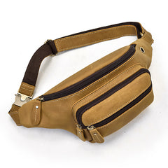 Vintage Leather Fanny Pack Mens Waist Bag Hip Pack Belt Bag for Men - iwalletsmen