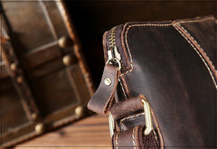 Handmade Leather Mens Cool Small Messenger Bag iPad Bag Chest Bag Bike Bag Cycling Bag for men