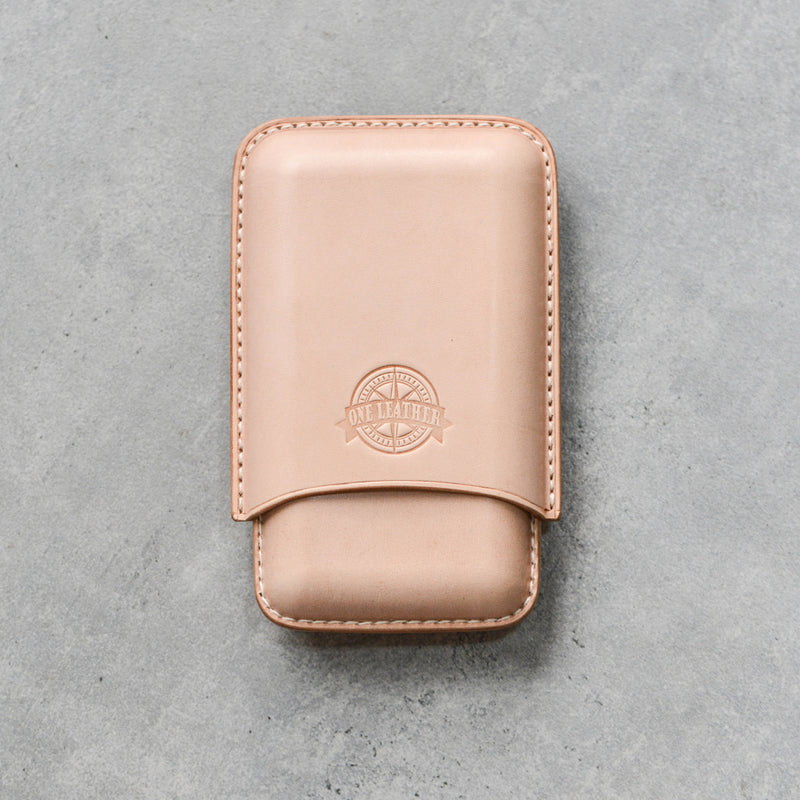 Cool Beige Leather Mens 3pcs Cigar Case Cool Custom Leather Cigar Case for Men - iwalletsmen