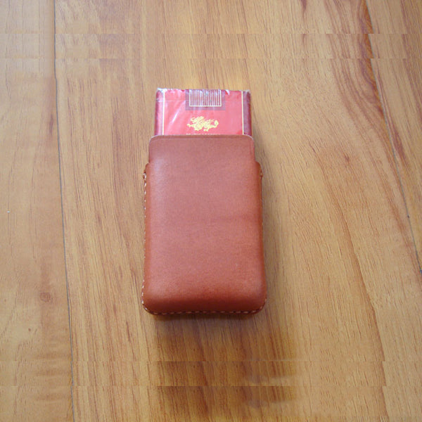Handmade Brown Leather Mens Cigarette Case Cigarette Holder Case for Men - iwalletsmen
