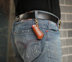 Cool Mens Leather disposable Lighter Case with Loop lighter Holder with clips - iwalletsmen
