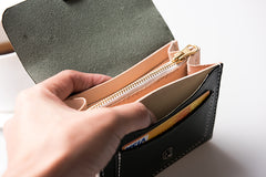 Handmade Leather Mens Cool billfold Wallet Card Holder Small Card Wallets for Men Women
