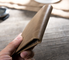 Handmade Leather Mens Cool Slim Leather Wallet Men Small Wallets Bifold for Men