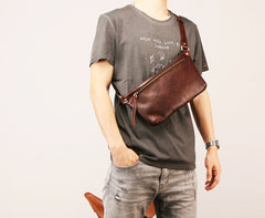 Leather Mens FANNY PACK MENS WAIST BAG HIP PACK BELT BAG FOR MEN - iwalletsmen