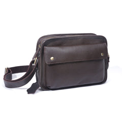 Genuine Leather Mens Cool Messenger Bag Small Bag Chest Bag Bike Bag Cycling Bag for men