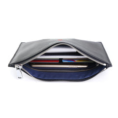 Handmade Leather Mens Clutch Cool Slim Wallet Zipper Clutch Wristlet Wallet for Men - iwalletsmen
