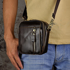 Leather Belt Pouch Mens Small Cases Waist Bag Hip Pack Belt Bag Fanny Pack Bumbag for Men