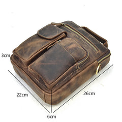 Genuine Leather Mens Cool Messenger Bag Work Bag Satchel Bag Briefcase Bag for men