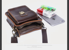 Leather Belt Pouch Mens Small Cases Waist Bag Hip Pack Belt Bag Fanny Pack Bumbag for Men