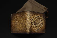 Handmade Leather Tooled Transformers Megatron Mens billfold Wallet Cool Leather Wallet Slim Wallet for Men