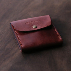 Cool Handmade Wooden Leather Mens Wallet Small Card Holder Coin Wallet for Men - iwalletsmen