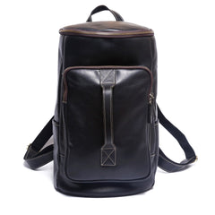 Genuine Leather Mens Cool Backpack Sling Bag Large Black Travel Bag Hiking Bag for men