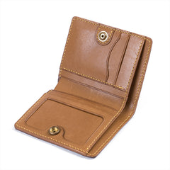 Handmade Leather Mens Cool Slim Leather Wallet Men Small Wallets Bifold for Men