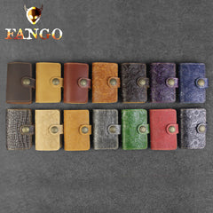 Handmade Leather Floral Mens Cool billfold Wallet Card Holder Small Card Slim Wallets for Men