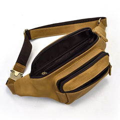Vintage Leather Fanny Pack Mens Waist Bag Hip Pack Belt Bag for Men - iwalletsmen