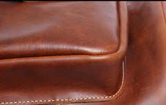 Genuine Leather Mens Cool Backpack Sling Bag Large Black Travel Bag Hiking Bag for men