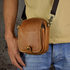 Leather Belt Pouch Mens Small Cases Waist Bag Hip Pack Belt Bag Fanny Pack Bumbag for Men