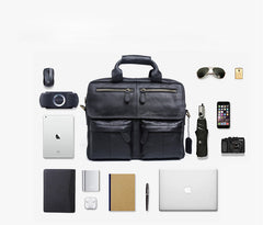 Genuine Leather Mens Cool Messenger Bag Briefcase Chest Bag Bike Bag Cycling Bag for men