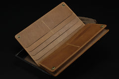 Handmade Leather Tooled Alien-Predator Mens Long Wallet Cool Leather Wallet Clutch Wallet for Men