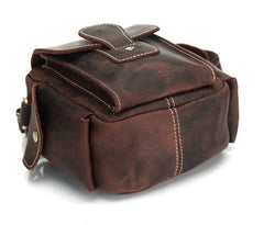 Cool Leather Mens Camera Bag Small Shoulder Bag Crossbody Bag For Men - iwalletsmen