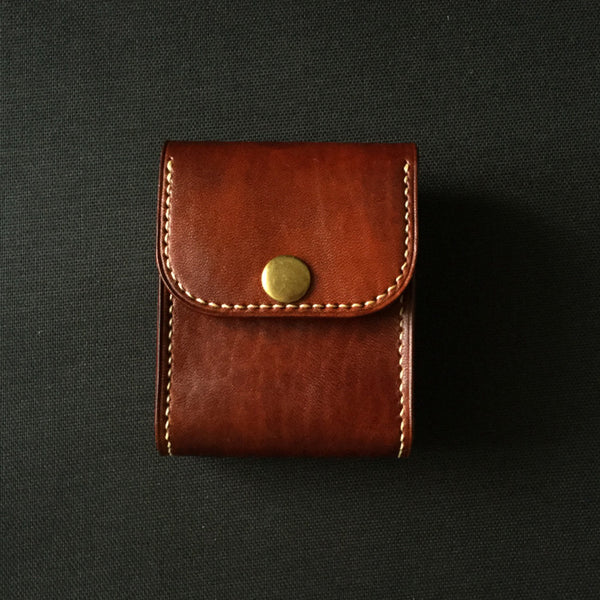 Leather Brown Mens Cigarette Case Cigarette Holder Belt Pouch with Belt Loop for Men - iwalletsmen