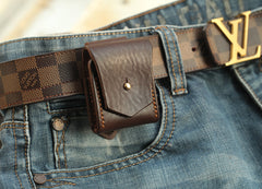 Cool Mens Leather Zippo lighter Holder with clip Zippo Lighter Case with Loop - iwalletsmen