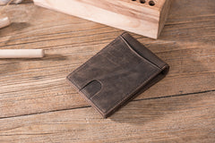 Handmade Leather Mens Cool billfold Wallet Card Holder Small Card Slim Wallets for Men