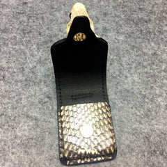 Cool Mens Leather Snake Zippo Lighter Cases with Loop Zippo lighter Holder with clips - iwalletsmen