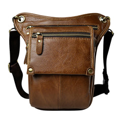 Leather Belt Pouch Mens Cases Waist Bag Hip Pack Belt Bag Fanny Pack Bumbag for Men