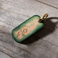 Handmade Leather Mens World of Warcraft Cool Keychain KeyCharm Keyring Pendant for Men