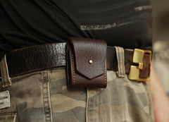 Cool Mens Leather Zippo lighter Holder with clip Zippo Lighter Case with Loop - iwalletsmen