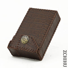 Cool Handmade Coffee Leather Mens Engraved Cigarette Holder Case for Men - iwalletsmen