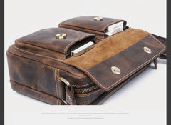 Genuine Leather Mens Cool Messenger Bag Chest Bag Bike Bag Cycling Bag for men