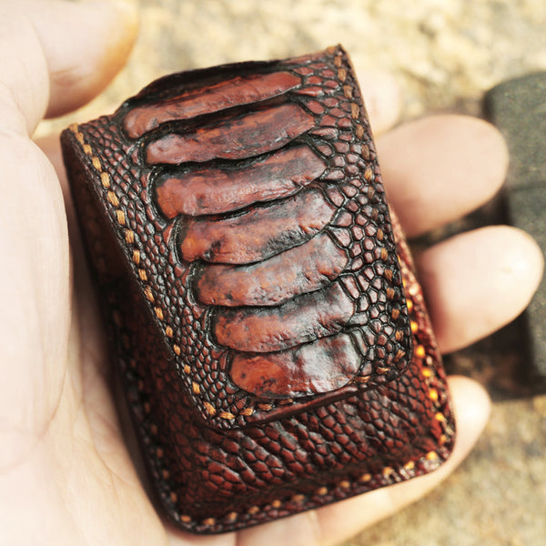Cool Zippo Case Brown Leather Zippo Lighter Cases with Loop Cool Zippo lighter Holders with clips