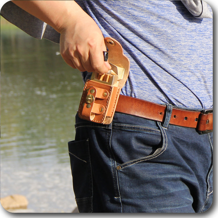 tactical cigarette case Cool Leather Mens Cigarette Case with Belt Loop Cigarette Holder Light –  iwalletsmen
